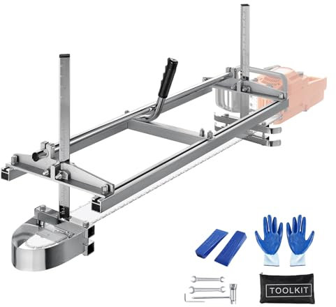 VEVOR Gruminette Scierie Mobile Portable 355-914 mm Barre de Guidage en Acier Galvanisé avec Épaisseur de Coupe 5,08-300 mm Coupe Transversale Moulin à Scie à Chaîne de Tronçonneuse pour Constructeurs