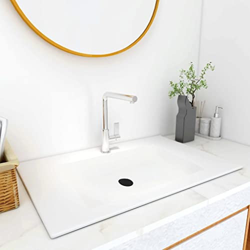 SONAXO Built-in Washbasin, 600 * 460 * 130 Mm White, Pipes, Plumbing, Sink, Suitable for Bathroom