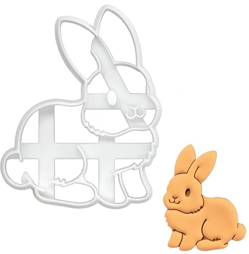 BAKERLOGY Emporte-pièce Lapin Mignon - Conception détaillée d'emporte-pièces pour la pâtisserie et l'artisanat, adaptée au fondant, à la pâte, à l'argile