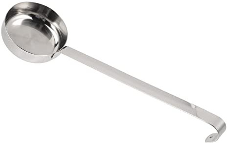 Hoement Stainless Steel Sauce Ladle Long Handle Kitchen Spoon for Cooking and Serving Non-Stick Sauce Spread Spoon for Pizza and Soup Restaurant and Home Use