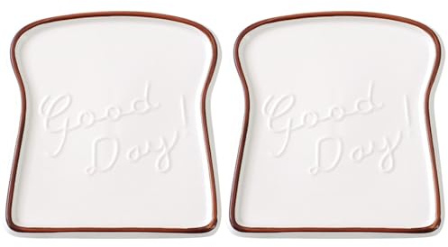 Hohopeti 2st Toastplatte Teller Süß Toast-tablett Porzellan Kuchenform Küche Essenstabletts Vorspeisenteller Toastförmiger Teller Obst Platte Bandejas Para Comida Kuchen-display-tablett