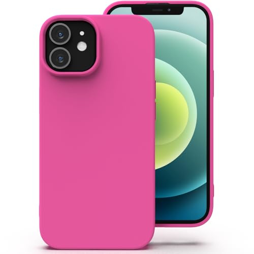 Zuvirelx Silikon Handyhülle für iPhone 12/12 Pro Hülle, Weiches Griff, Dünne, Minimalistisch, Stoßfest, rutschfest, Taschenpassend - Diva Rosa