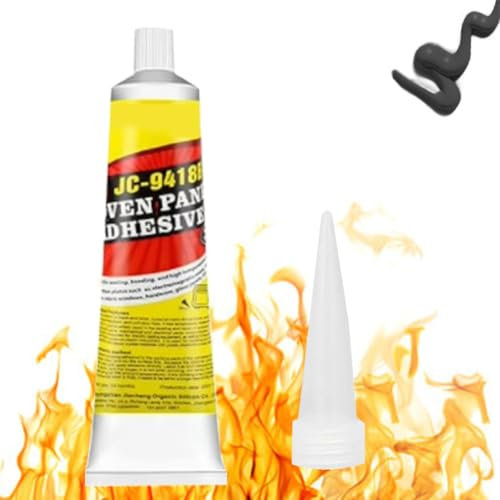 Colla Alte Temperature,100ml Silicone Alta Temperatura,Silicone Alte Temperature Nero,Sigillante Alte Temperature,Indurimento Rapido, Adatto per Sigillante Alta Temperatura per Caminetti,Forni,Auto