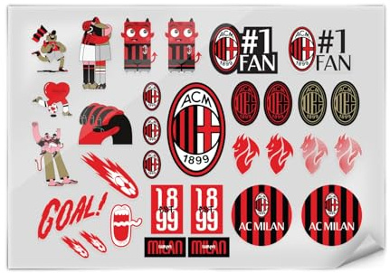 Head Case Designs Officially Licensed AC Milan Logo and Typography Graphic Icons Stickers & Skin Decals Compatible for Laptop Smartphone Gaming Notebook Luggage Bag Tumbler Scrapbook Locker