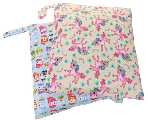 PERSELOSO 2stücke Titel Wickeltasche Wasserdichter Aufbewahrungsbeutel Für Babyartikel Multifunktionale Reisetasche Für Wickelbedarf Fitness Und Reisen Unicorn Fox Design