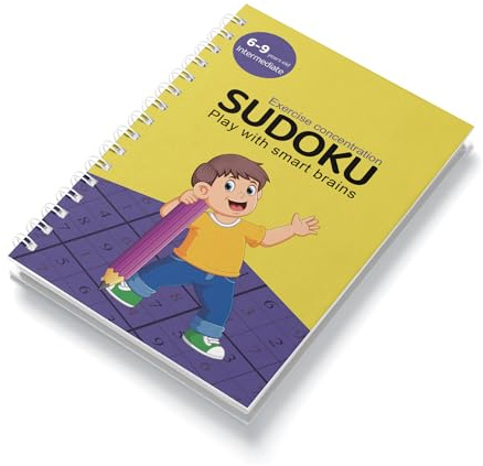 VTHY Challenging Sudoku Puzzle Book Smart Kids Above Exercise Brain, lmprove Focus and Boost