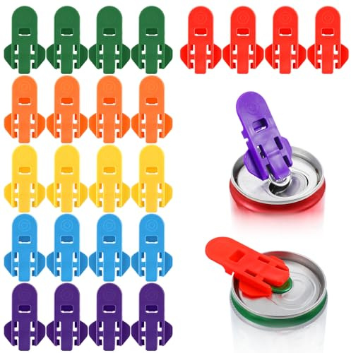 BOHUIZ 24 abrelatas manuales fáciles, abrelatas coloridos para refrescos y cervezas, protector de bebidas, herramienta de anillo superior, a prueba de fugas, para bebidas pop, coque, cerveza, bebidas