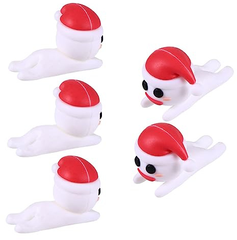 TEHAUX 5pcs Christmas Protective Cover Cable Saver for USB Data Wire Snowman Charger Cord Protector Cute Holiday Accessories for Data Cable Protection