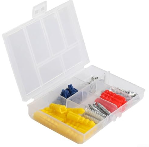 Lot de 60 ancrages nervurés auto-perceuses en plastique avec vis M5 M6 M8 pour un montage sûr sur les murs en plâtre et en béton dans les projets domestiques