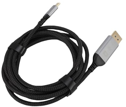 Cuifati USB C para Displayport 2.1 Cable, Admite 16k @60Hz 8k @120Hz, 4K @240Hz, 40 GBPS Tipo C para Cable de Pantalla para la Tarjeta de Gráficos de Monitor Gaming Monitor TV