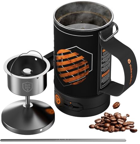 STOKE VOLTAICS Percolator Coffee Pot Electric,Boil Water & Brew Tea 2-in-1,3 Cup Coffee Maker,Portable Tea Kit for Camping,Travel