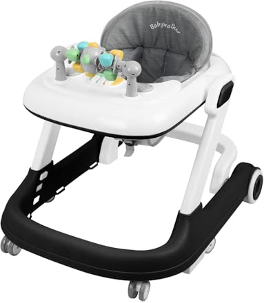 homewell 2in1 Lauflernwagen Klappbar Lauflernhilfe Baby mit regulierbarer Geschwindigkeit, Musik und abnehmbarem Spielboard, Baby Spiel- und Laufwagen, 3 Höhenverstellbar, ab 6 Monaten (Schwarz)