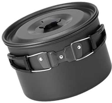 Xanorrg Pentole da Campeggio con Coperchio E Manico Pieghevole Esterno Utensili Antiaderenti Antiaderenti Facili Pulire