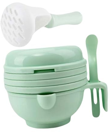 Ciotola per Macinazione Manuale degli Alimenti per Ragazzo Ragazza Pp Verde | Ciotola per Macinazione Manuale degli Alimenti, Pappa Svezzamento, Compatta e Facile da Riporre