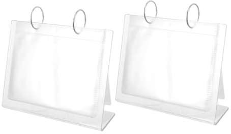 Baluue Présentoir Acrylique pour Album de Stickers Ongles 34 Emplacements Lot de 2 Supports Mini Présentoir Photo Porte-Autocollants pour Ongles Salon de Manucure et Organisation