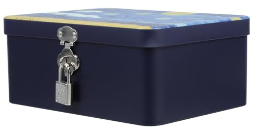 GALPADA Airtight Medium Metal Cookie Tin with Lock Large Decorative Biscuit Canister for Candy and Treats Kitchen Storage Container