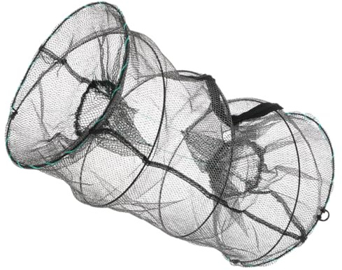HOMOBABE Red Plegable para Pesca de Camarones y Pequeños Peces, Trampa Estructura Resistente de Fibra, Tamaño 25X47 CM, Uso en Agua Dulce y Salada, Portátil para Pesca Recreativa
