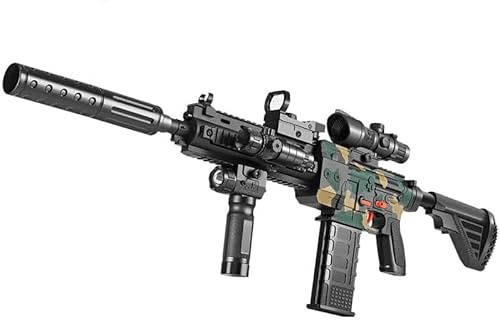 Soft Bullet Sniper Con Mirino Blaster Automatico Schiuma 10 Palle, Pistole Giocattolo HK416 FAI DA TE Per Ragazzi Da 6 A 13 Anni Regali Per Bambini Per Compleanno Halloween Di Natale Grigio
