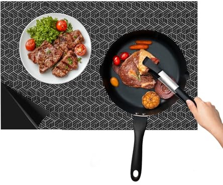 ADASTONE Large Induction Hob Protector Mat 78x52cm, Silicone Induction Hob Cover for Cooktop, Heat Resistant Anti Slip BPA-Free Scratch Protector, Multifunctional Silicone Mat for Induction Hob