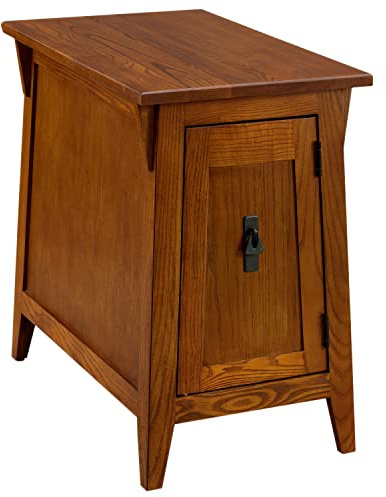 Leick Home 10032-RS Mission Cabinet End Table, Made with Solid Wood, Side Table for Living Room, Bedroom and Printer Stand, Russet Finish