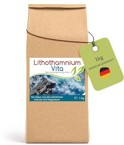 CELLAVITA - Lithothamnium calceraceum Vita Calcium Magnesium 1 kg - Natürliche Kalziumquelle aus Rotalgen vegan (8-Monatsvorratsbeutel) - Nahrungsergänzungsmittel einfach zu dosieren & zusatzstofffrei