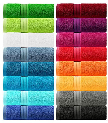 Lashuma 4X Flauschige Gästetücher 30x50, Handtuchset Gelb - Aprikose, WC Handtücher Serie: Linz