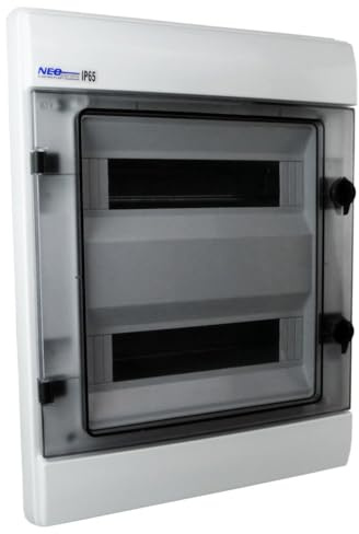 ELEKTRO-PLAST Feuchtraumverteiler Sicherungskasten Verteilerkasten Unterverteilung RHp 24 IP65 Unterputz 24 Module VDE 5955, Weiß