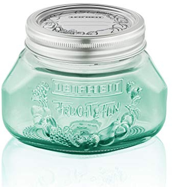Leifheit Einmachglas 3er Set 0,5 L Jungle Green, Weckglas mit Deckel ideal für Eingemachtes und Selbstgemachtes, dekoratives Vorratsglas, spülmaschinengeeignet, Marmeladenglas, Einkochglas, rund, grün