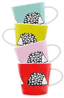 Scion SC-0240 - Juego de tazas para café expreso, color rojo, verde, azul y rosa