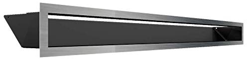 KRATKI ventilation grille AIR | Warm air grille 9 x 100 cm | Ground | Exhaust grille for chimney ventilation | Air intake at a 45 degree angle | overheating resistant | Ideal for modern interiors
