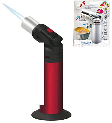 LIT, Cannello da Cucina, Cannello a Gas, Bruciatori da Cucina con Blocco di Sicurezza, Fiamma Regolabile, Ricaricabile (Butano Non Incluso)
