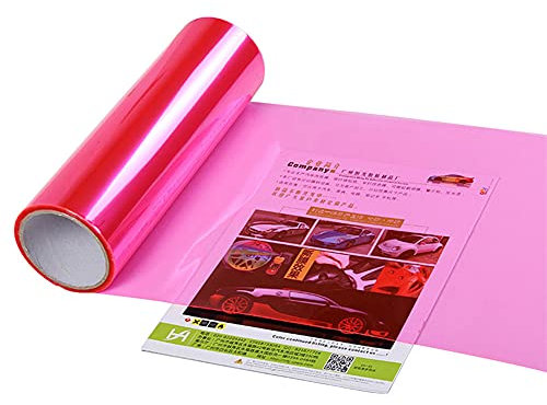 ihreesy Autolichtfolie,100cm x 30cm Autolicht Scheinwerfer Folie Tönungsfolie Wasserdichte Folie Auto Nebelscheinwerfer Vinylfolie Getönte PVC Rückleuchten Folie,Rosa