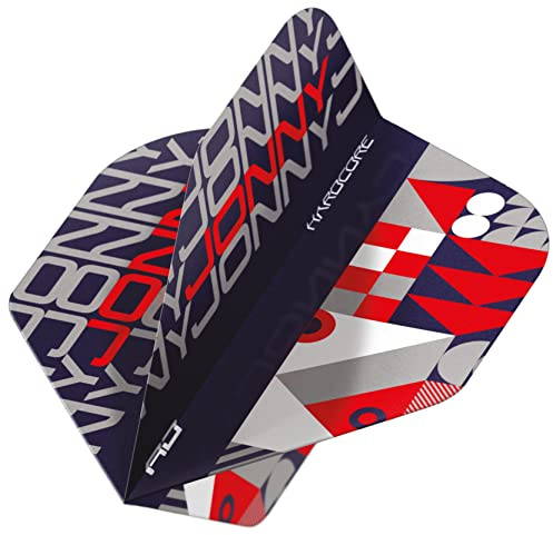 RED DRAGON Jonny Clayton Ferret Hardcore Stack Black and Red Dart Flights - 3 Sets Per Pack (9 Flights in Total)