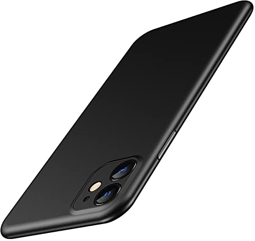 JETech Ultra Dünne Hülle für iPhone 11 6,1, Kameraobjektivabdeckung Vollständiger Schutz, Leichtes, Mattes Finish PP Harte Minimalistische Hülle (Schwarz)