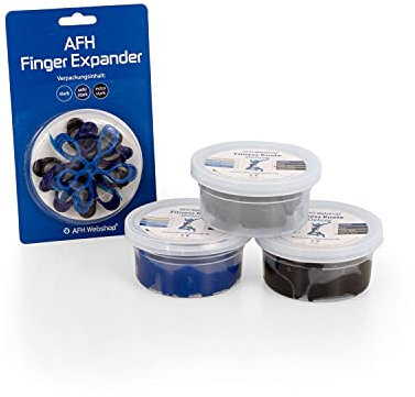 AFH Fitness Knete Deluxe inkl. Finger Expandern Premium im 3er Set - Stark