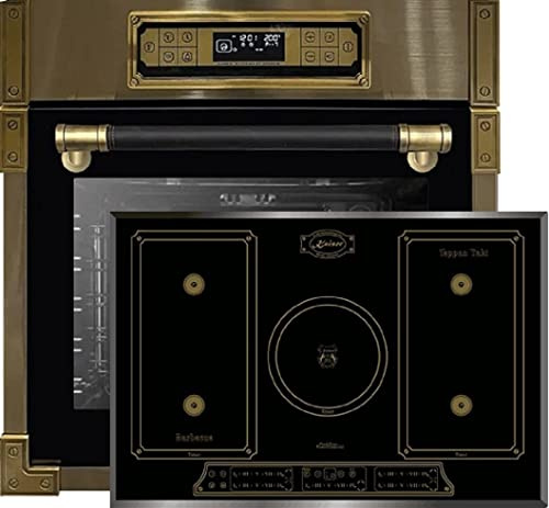 Kaiser Herdset EH 6726 AD + KCT 7797 FI Em, Retro Einbau Backofen 80L, Elektro Backofenset + Exklusives Retro Einbau Induktions Kochfeld 77 cm, Quick Heat, 5 Kochzonen, Power Boost