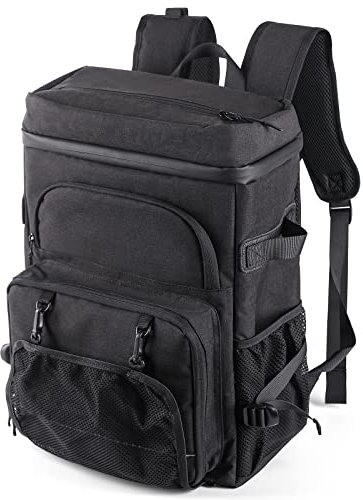DEWUR Kühlrücksack 35L Thermo Rücksack Kühltasche Wasserdichter Picknickrücksack mit Flaschenöffner für Picknick Camping Strand Wandern Reisen Einkaufen Schwaz