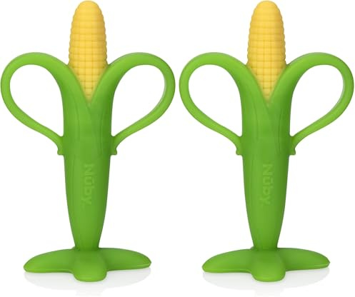Nuby - Zahnungshilfe In Maiskolbenform-3M+, Mehrfarbig (Packung mit 2)
