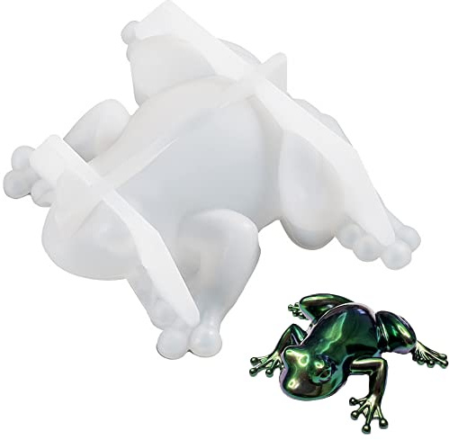 1 moule en résine de silicone en forme de grenouille pour décoration de bureau, armoires, suspension murale