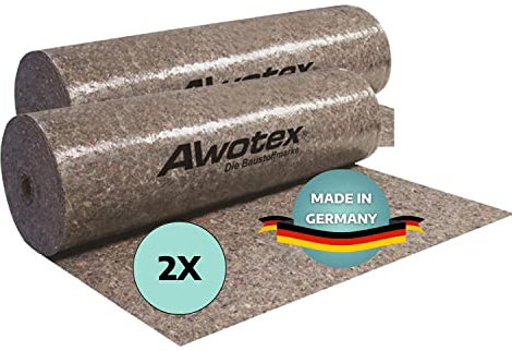 AWOTEX Maler Abdeckvlies 300g/m² mit PE-Antirutsch Folie I Abdeckfolie Maler 2 Rollen à 50 x 1 m I wiederverwendbare Malerabdeckung I Maler Abdeckfolie in Profi-Qualität I fusselarm & saugstark