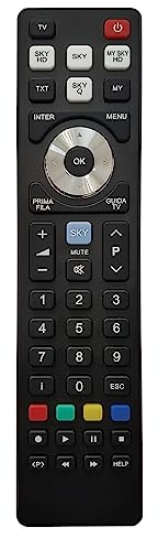 IRRADIO |Telecomando Universale TV, Compatibile con Tutti i Decoder SKY ad Infrarossi, Pronto all'uso, Colore Nero