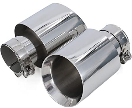MYOBU 1 Stück Top Qualität 304 Universal Auspuffanlage Edelstahl Chrom Rohre + Auto Stanzen für Auto Auspuffspitze Akrapovic Auspuff Endschalldämpfer
