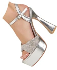 Sandales habillées d'été pour Femmes, Sandales à Talons Hauts à Bout Ouvert, Talons épais de 5,5 Pouces pour Robe de Mariage, fête de Mariage, Retour à la Maison
