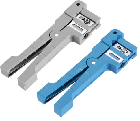 sourcing map Cable Stripping Cutter Tool 45-162 & 45-163 Standard Cable Stripper Fiber Optic Cable Stripper Crimper 1 Set