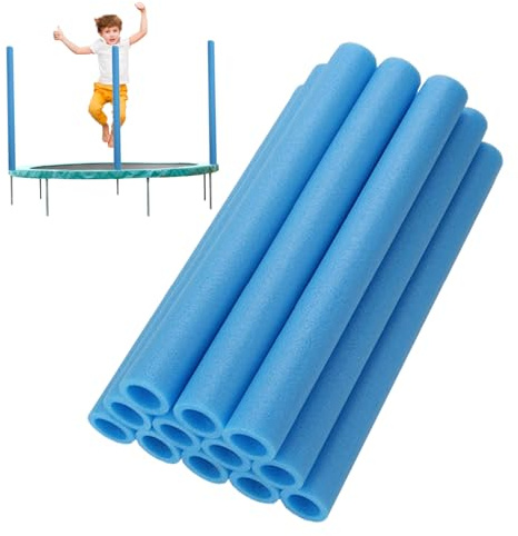 Tubos de espuma, 12 piezas de postes de cama de salto suaves, fundas protectoras de 15.75 pulgadas de largo, tubo de espuma, color azul, repuesto de postes de cama elástica
