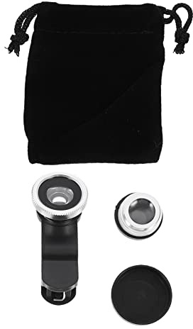 Mikinona 2sätze Handy-kameraobjektiv Weitwinkelobjektiv und Makroobjektiv für Smartphones Inklusive Fisheye-objektiv und Mikrofaserbeutel für Reinigung und Aufbewahrung