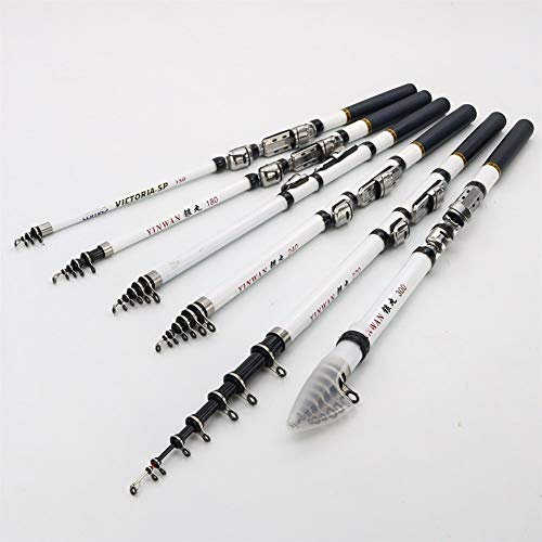 TUANZUN Teleskoprute,Angelrute,Fishing Stipprute Telescopic Rock Fishing Rod for Fly Feeder Carbon 2.7M 2.4M 2.1M 1.8M 1.5M Mini Travel Rod Reel Seat(2.4M White)