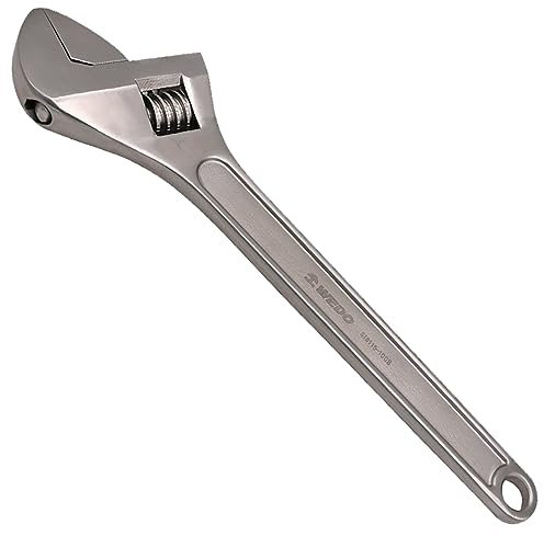 WEDO Chiave regolabile da 45,7 cm, chiave regolabile in acciaio inossidabile, ganasce larghe 55 mm, lunghezza 450 mm, micro magnetica, resistenza alla corrosione, antiruggine, ad alta resistenza,