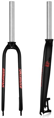 JNTFNE Mountainbike-Starrgabel 26 27,5 29 Aluminiumlegierung Fahrradgabel 1-1/8'' Gerades Rohr Scheibenbremse Fahrrad Vorderradgabel Schnellspanner 9 * 100 mm (Rot, 27,5 Zoll)