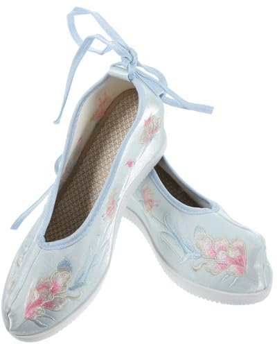 Veemoon Scarpe Donna Zeppa Nascosta in Tela Ricamata Motivo Floreale Tridimensionale, Morbide e Traspiranti, Come Regalo Primaverile ed Estivo